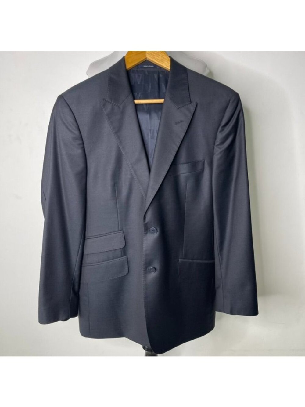 VERSACE Collection Men's Black Wool Blazer Suit Jacket Sport Coat Size IT 50 US